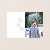 Moderne Foto Holiday Card in Silver Foil Folienkarte (Innenseite)