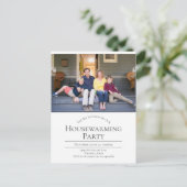 Moderne Foto Housewarming Einladung Postkarte (Stehend Vorderseite)