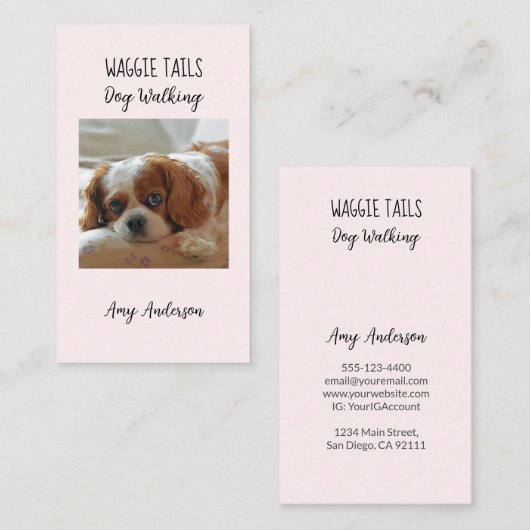 Moderne Foto-Hundeschlittenkarte / Walker-Visitenk Visitenkarte (Vorne/Hinten)