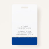 MODERNE FOTO ID Arbeit chic Design Blau Ausweis (Rückseite)