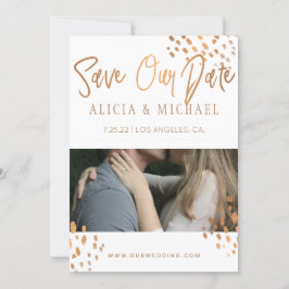 Moderne FOTO Imitate Metal Gold Foil Typografie Save The Date