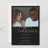 Moderne Foto Imitate Silber Drehbuch einfache Hoch Save The Date (Vorderseite)