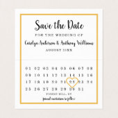 Moderne Foto Kalender Save the Date Karte (Innenseite Aufgefaltet)