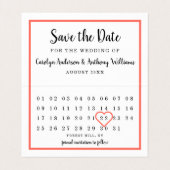 Moderne Foto Kalender Save the Date Karte (Innenseite Aufgefaltet)