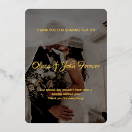 Moderne Foto Kalligrafie Hochzeit danke Karte