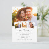Moderne Foto-Kalligrafie-Hochzeit Save The Date (Stehend Vorderseite)