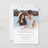 Moderne Foto-Kalligrafie-Hochzeit Save The Date (Vorderseite)