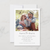 Moderne Foto-Kalligrafie-Hochzeit Save The Date (Vorderseite)