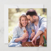 Moderne Foto-Kalligrafie-Hochzeit Save The Date (Rückseite)