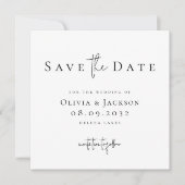 Moderne Foto-Kalligrafie-Hochzeit Save The Date (Vorderseite)