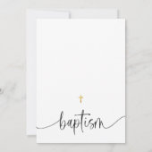 Moderne Foto Kalligrafie Taufe Einladung (Rückseite)