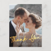 Moderne Foto Kalligraphie Script Hochzeit Vielen D Postkarte (Vorderseite)