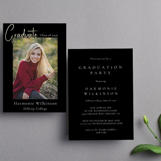 Moderne Foto-Klasse 2024 Abschluss Folieneinladung