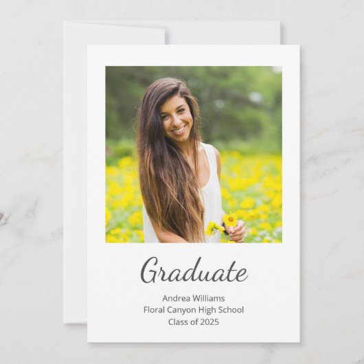 Moderne Foto-Klasse 2025 Abschluss Ankündigung (Vorderseite)