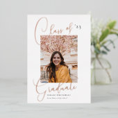 Moderne Foto-Klasse Abschluss Foil Einladung (Stehend vorne)