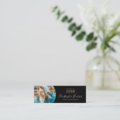 Moderne Foto-Klasse aus schwarzem und goldenem Abs Telefonnummerkarte (Stehend Vorderseite)