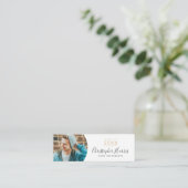 Moderne Foto-Klasse aus weißem und goldfarbenem Ab Telefonnummerkarte (Stehend Vorderseite)