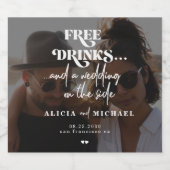 Moderne Foto kostenlose Getränke Hochzeit speicher Bierflaschenetikett (Einzelnes Label)