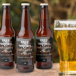 Moderne Foto kostenlose Getränke Hochzeit speicher Bierflaschenetikett