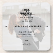 Moderne Foto kostenlose Getränke Hochzeit speicher Getränkeuntersetzer (Vorderseite)