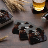 Moderne Foto kostenlose Getränke Hochzeit speicher Rechteckiger Pappuntersetzer