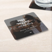 Moderne Foto kostenlose Getränke Hochzeit speicher Rechteckiger Pappuntersetzer (angewinkelt)