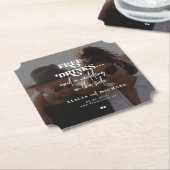 Moderne Foto kostenlose Getränke Hochzeit speicher Untersetzer (angewinkelt)