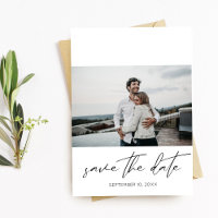 Moderne Foto Landschaft Save the Date Weiß