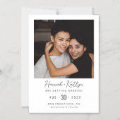 Moderne Foto LGBTQ Magnetic Save the Date Card Magneteinladung (Vorderseite)