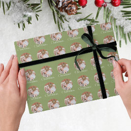 Moderne Foto Lichtgrüne Frohe Weihnachten Ferien Geschenkpapier