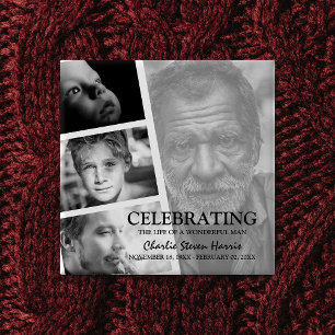 Moderne Foto Life Story Collage Beerdigung Button