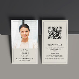 Moderne Foto-Logo-QR-Code-Visitenkarte Visitenkarte