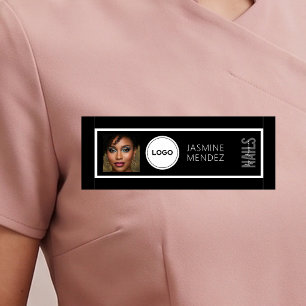 Moderne FOTO & Logo Schwarz Weiße Wimpern Künstler Namensschild