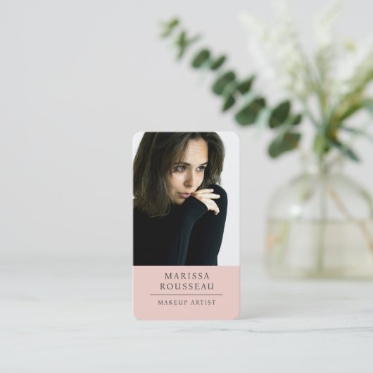Moderne Foto Makeup Artist Visitenkarte (Stehend Vorderseite)
