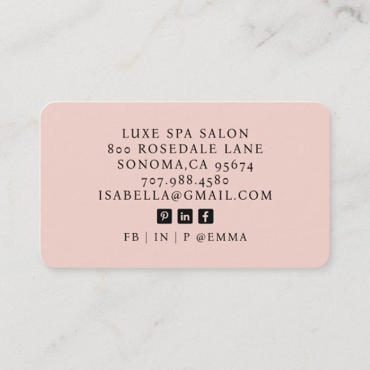 Moderne Foto Makeup Artist Visitenkarte (Rückseite)