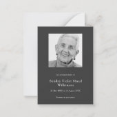 Moderne Foto-Minimalistische Gedenkkarte Mitteilungskarte (Vorderseite)