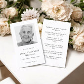 Moderne Foto-Minimalistische Gedenkkarte Visitenkarte