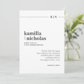 Moderne Foto Monogram Hochzeit Einladung (Stehend Vorderseite)