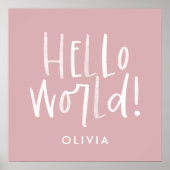 Moderne Foto-Monogramm-Familie mädchenhaft pink-we Poster (Vorne)