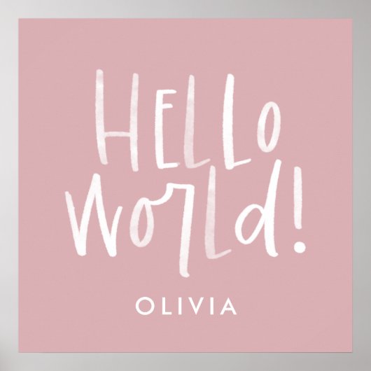 Moderne Foto-Monogramm-Familie mädchenhaft pink-we Poster (Vorne)