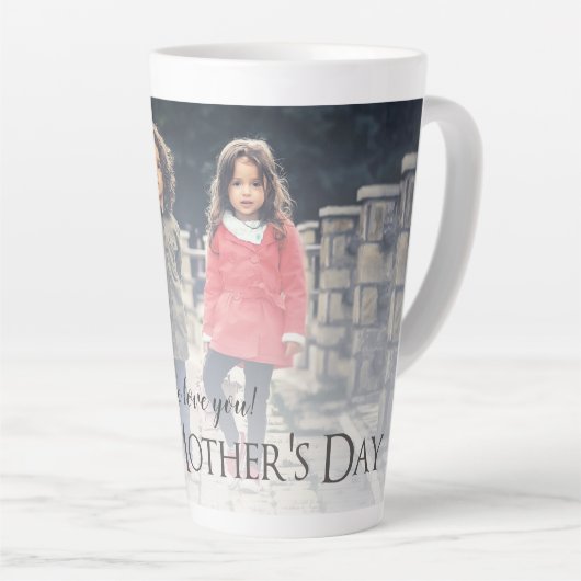 Moderne Foto Muttertag Latte Tasse (Rechte Ecke)