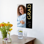 Moderne Foto Name Class of 2025 Abschluss Black Foliendrucke (Ablage(Küche))