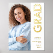 Moderne Foto Name Class of 2025 Abschluss Real Foliendrucke (Vorderseite)
