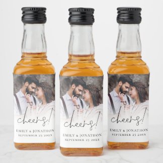 Moderne Foto-Namen Datum Die Gastgeschenk Hochzeit Alkoholflaschenetikett