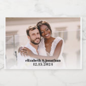 Moderne Foto-Namen Hochzeitdatum Maßgebliche Hochz Schaumweinetikett (Einzelnes Label)