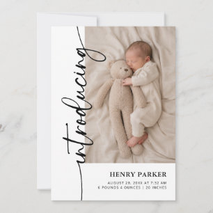 Moderne Foto Neugeborenen-Baby-Foto-Geburt Ankündigung