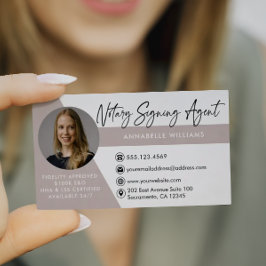 Moderne Foto Notar Signatur Agent Business Card Visitenkarte