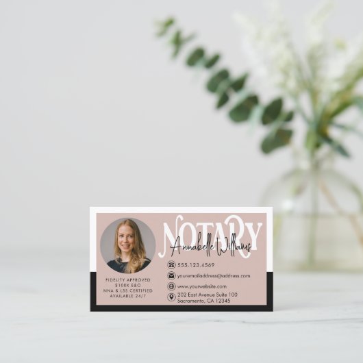 Moderne Foto Notar Signatur Agent Business Card Visitenkarte (Stehend Vorderseite)