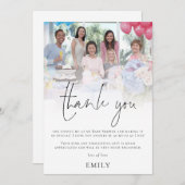 Moderne Foto Overlay Babydusche Dankeskarte (Vorne/Hinten)