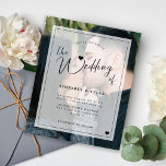Moderne Foto-Overlay-Einladung<br><div class="desc">Trendy Skript Imitate vellum transparent Foto einfache minimalistisch schwarz-weiß BUDGET erschwingliche Hochzeitseinladung mit einem schicken eleganten Kalligraphie-Look. Einfach mit Ihren Daten und Ihrem Foto auf beiden Seiten personalisieren! Geeignet für jede Saison moderne Hochzeiten. BITTE LESEN SIE DIES VOR DEM KAUF! Dies ist eine preisgünstige Hochzeitskarte auf einem Blatt Papier gedruckt...</div>